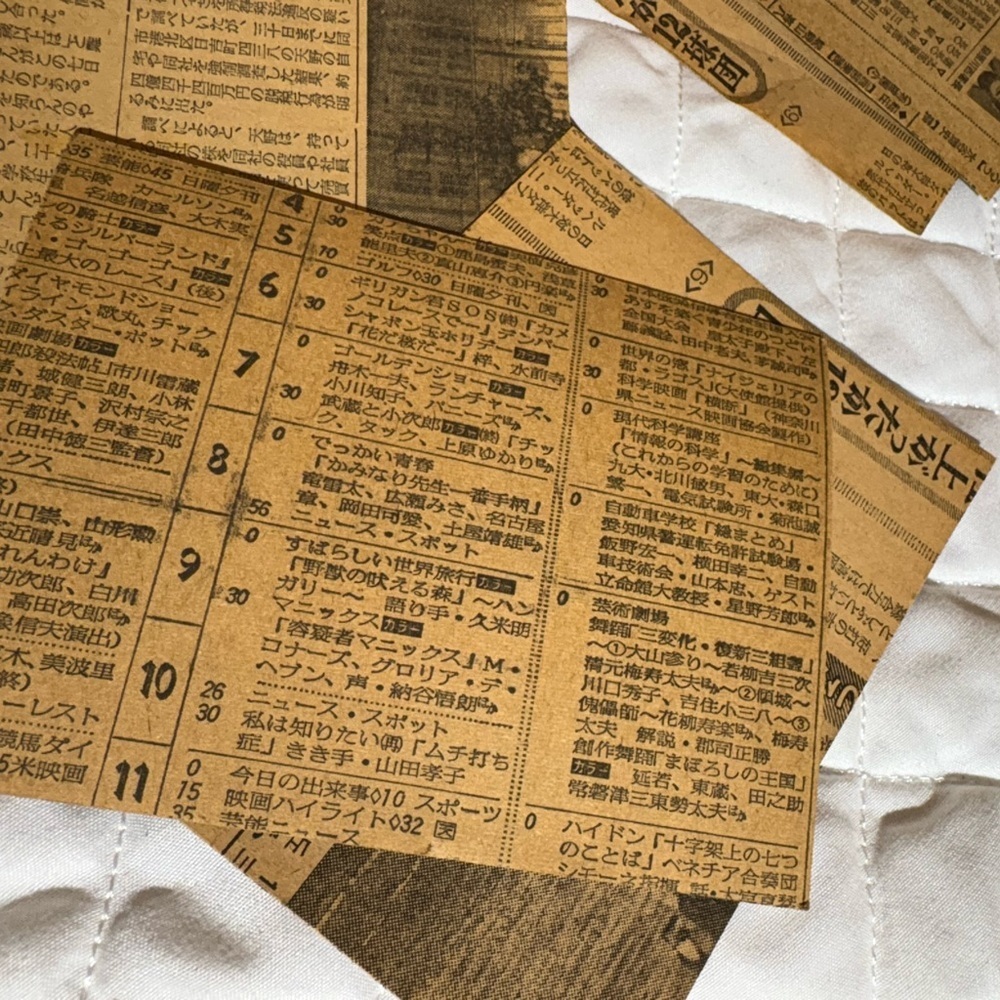 Vintage fragments of  Japanese Newspaper Print